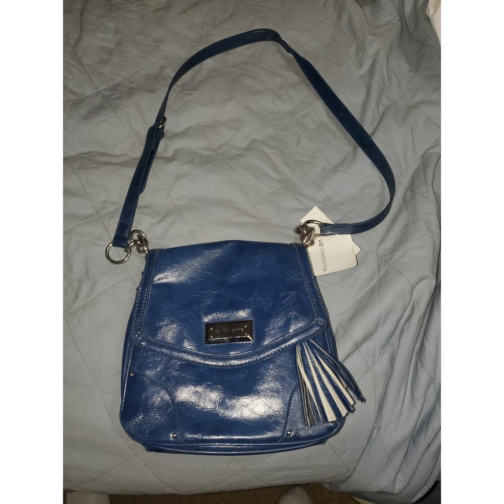 Vintage Liz Claiborne Blue Leather Handbag